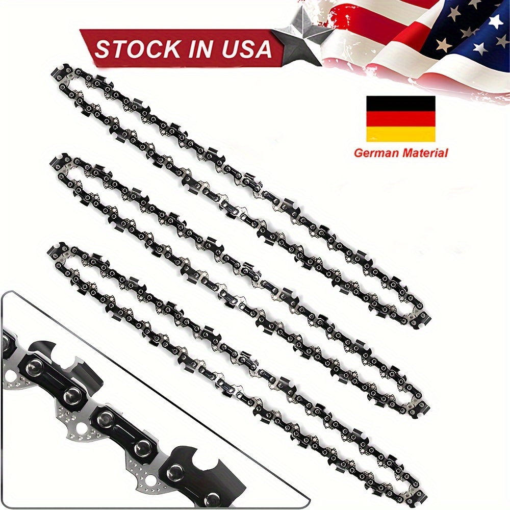 

3 Pack 10" Pole Saw Replacement Chain 10 Inch Chainsaw Chain S40 3/8" Lp 050" Gauge 40 Drive Links Compatible With Remington Greenwork Craftsman Pole Saw