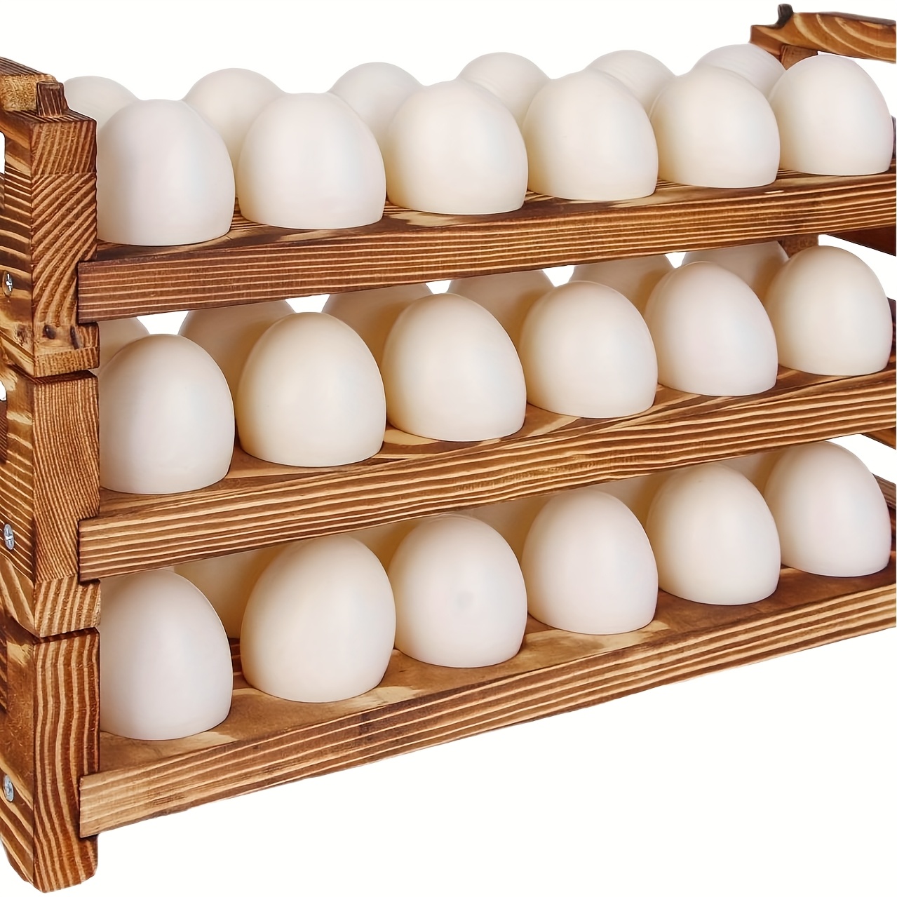 Houten eierhouder, stapelbare eierhouder, 1 opbergbakje, biedt plaats aan 12 verse eieren