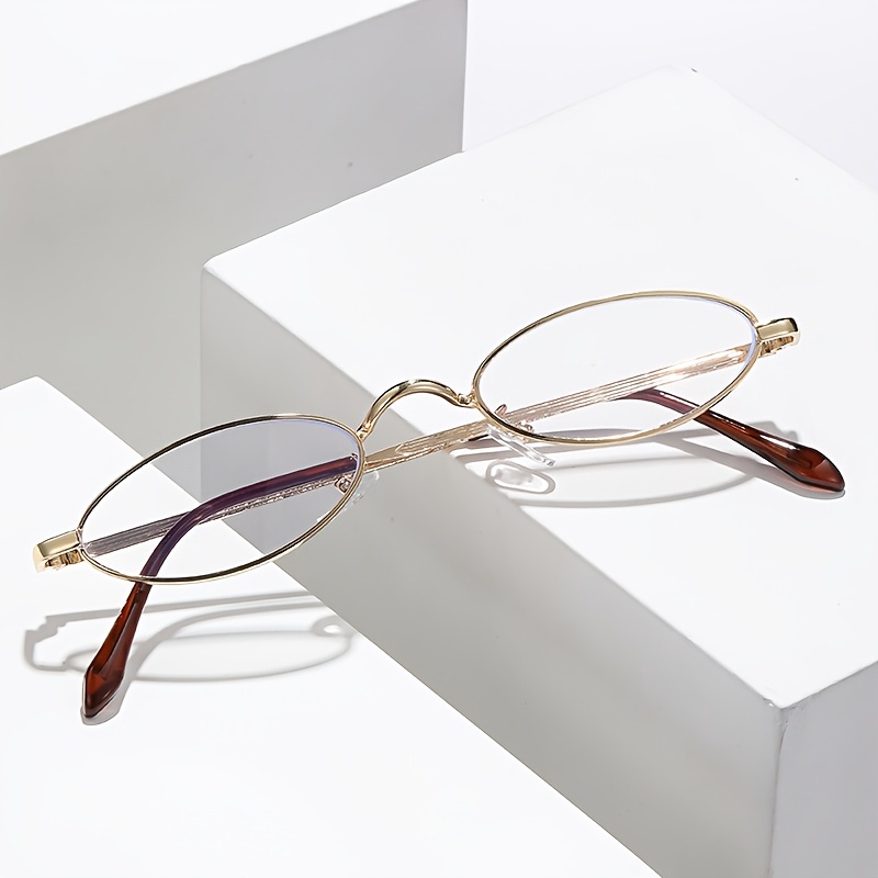 TEMU [1-pack]vintage Round Small Size Metal Costume Glasses With Clear Lenses For Man & Woman. Y2k-inspired, Photo Pops Perfect For Parties And