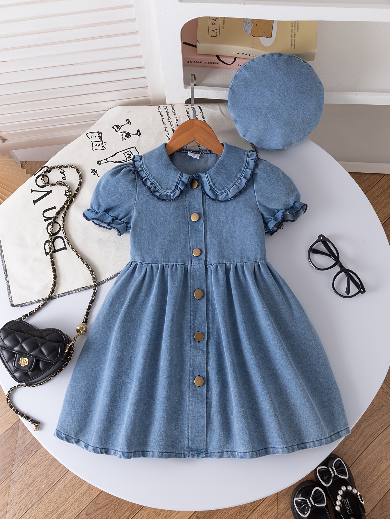white christmas dresses Roadknight Blue Denim Dress for Women Sleeveless Babydoll Button Down –  Lookbook Store main image 0