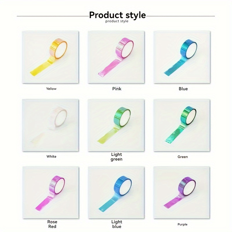 Image of 10 Rolls Of Iridescent Iris Tape Mermaid Ji Cool Hand Account Decorative Pe Sticker Washi Tapes 5m