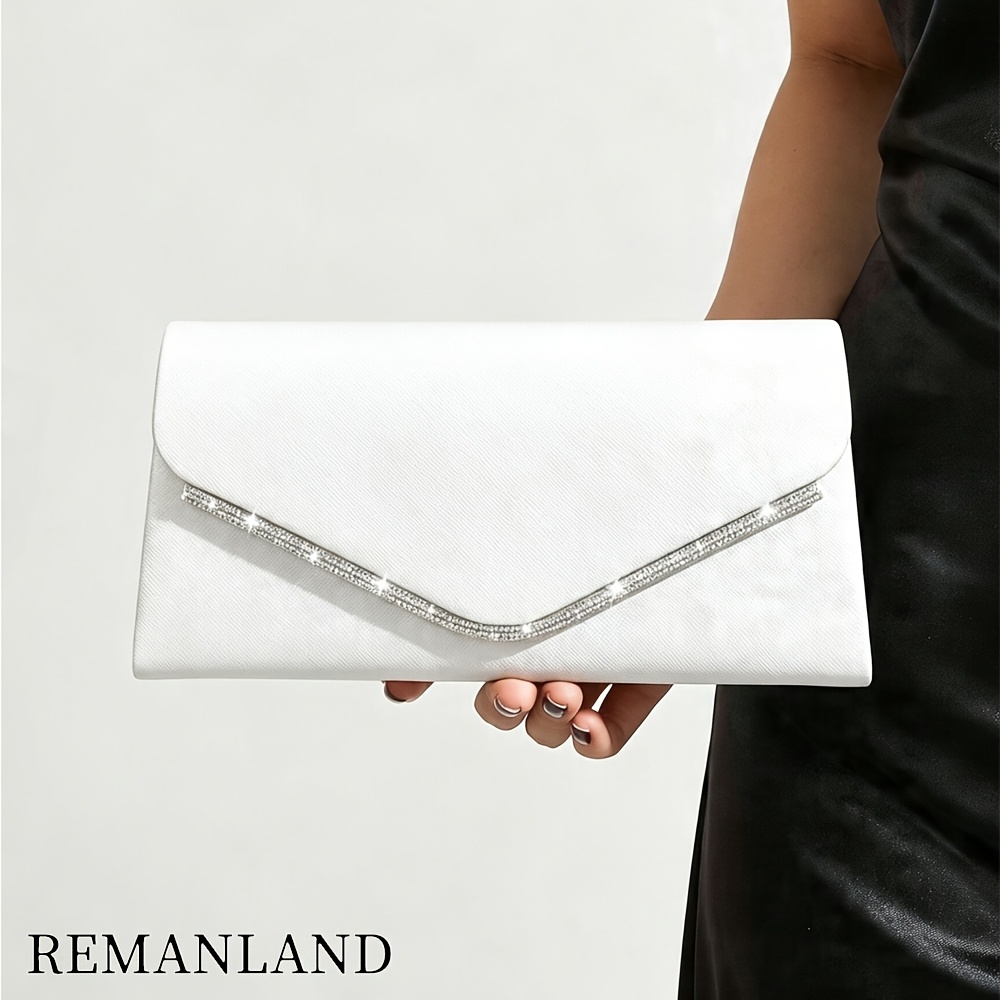 TEMU Exquisito bolso de con barra y diamantes de , un bolso de noche lujoso y moderno. Es un accesorio elegante para vestidos de novia, vestidos de