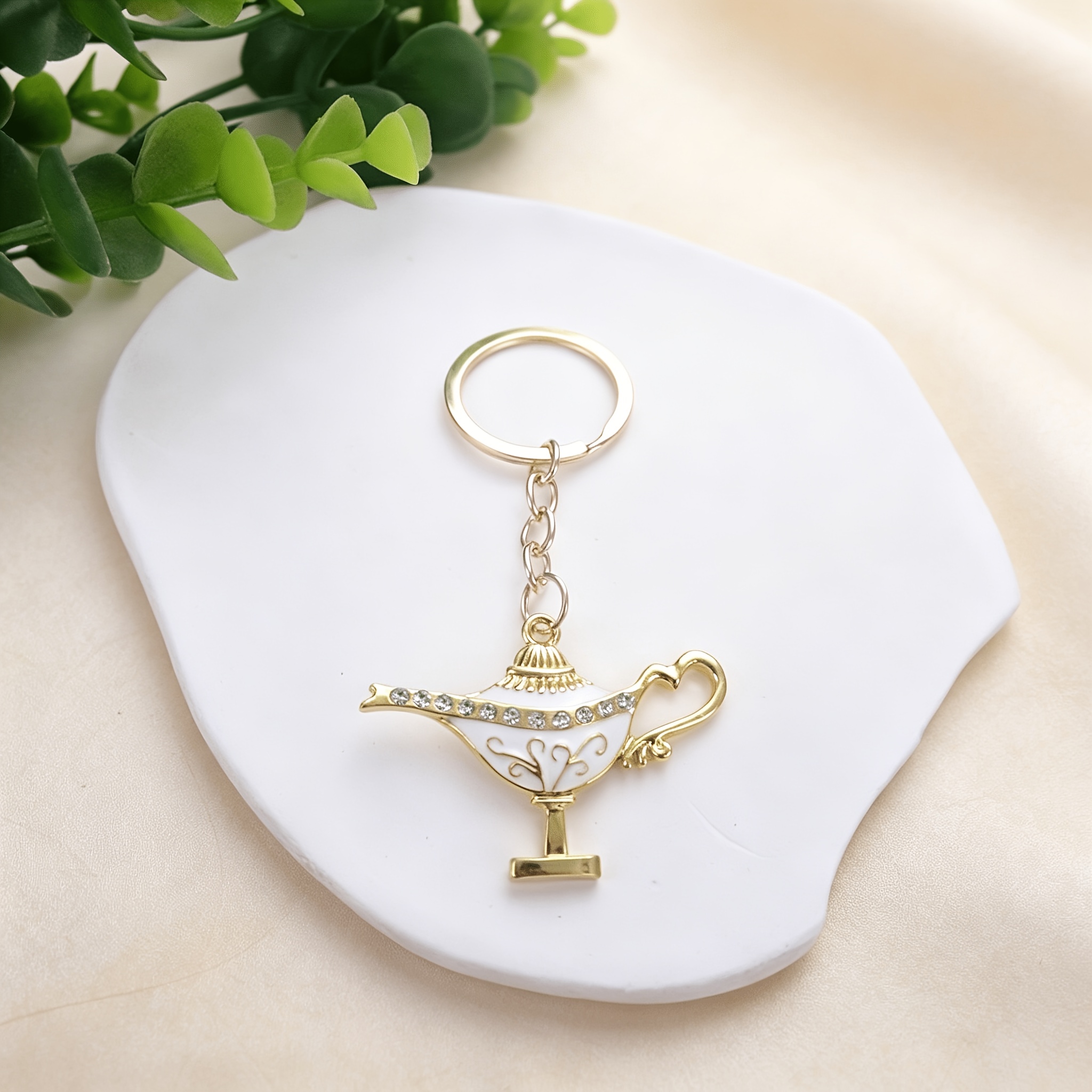 TEMU Portachiavi con Lampada Intarsiata con Diamanti. Elegante, , Cool e Ciondolo a Rame che Fa Infrangere i Desideri. Stile Vintage. Pu簷 Utilizzato