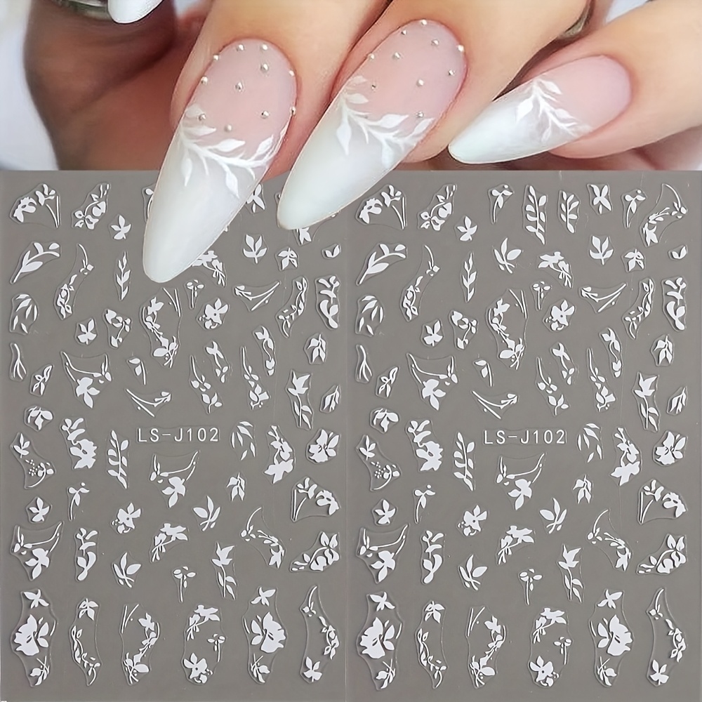 2pcs Spring Summer Flower Nail Stickers - Valentine's Day Chinese Style Retro Easy Design, Suitable For Women', Wedding, And Holiday Disposable Self-adhesive Back Adhesive Nail Decoration Stickers