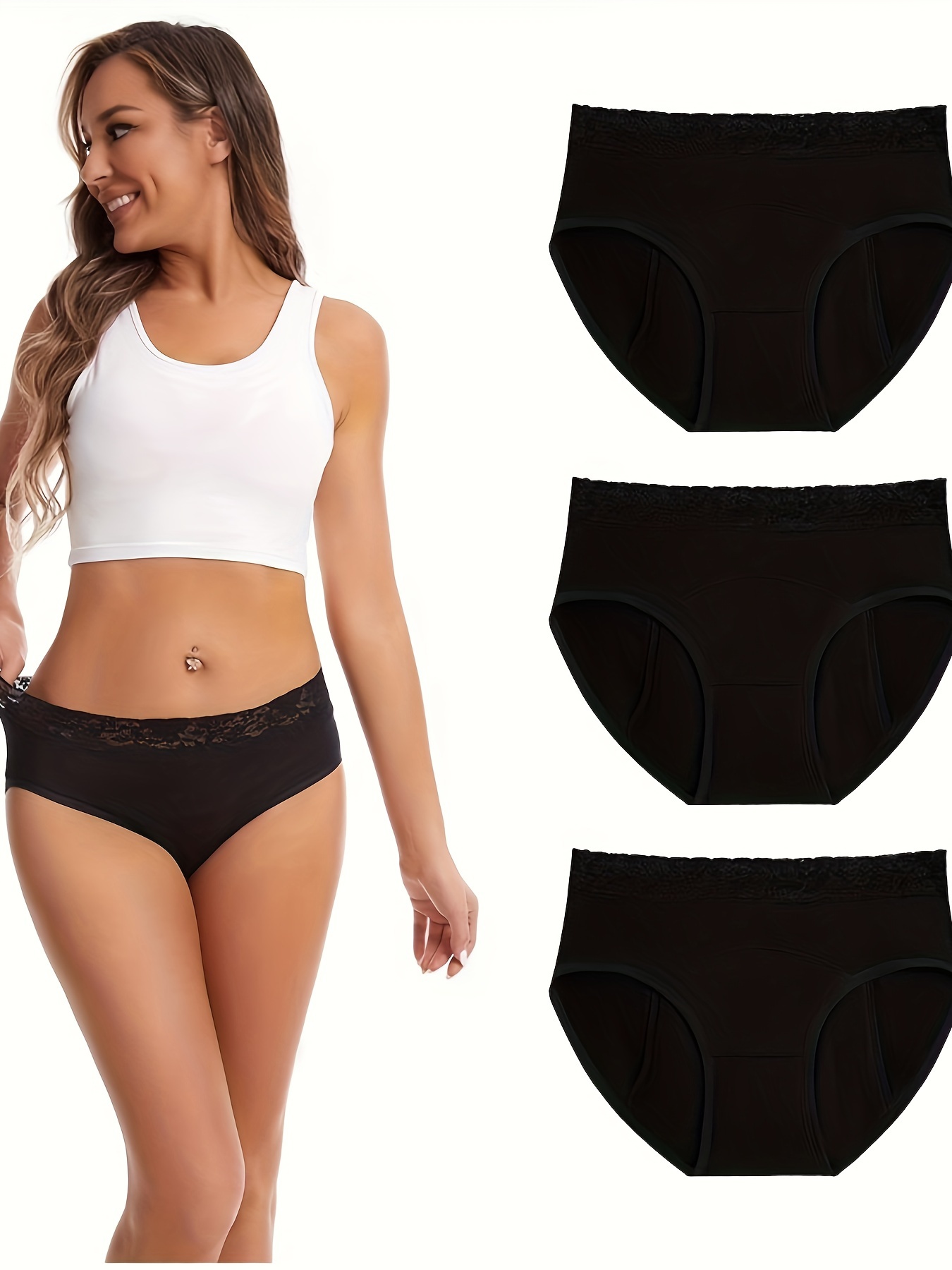 Bikini Female Menstrual Flow Leak Proof Underwear 4 Layers - Temu