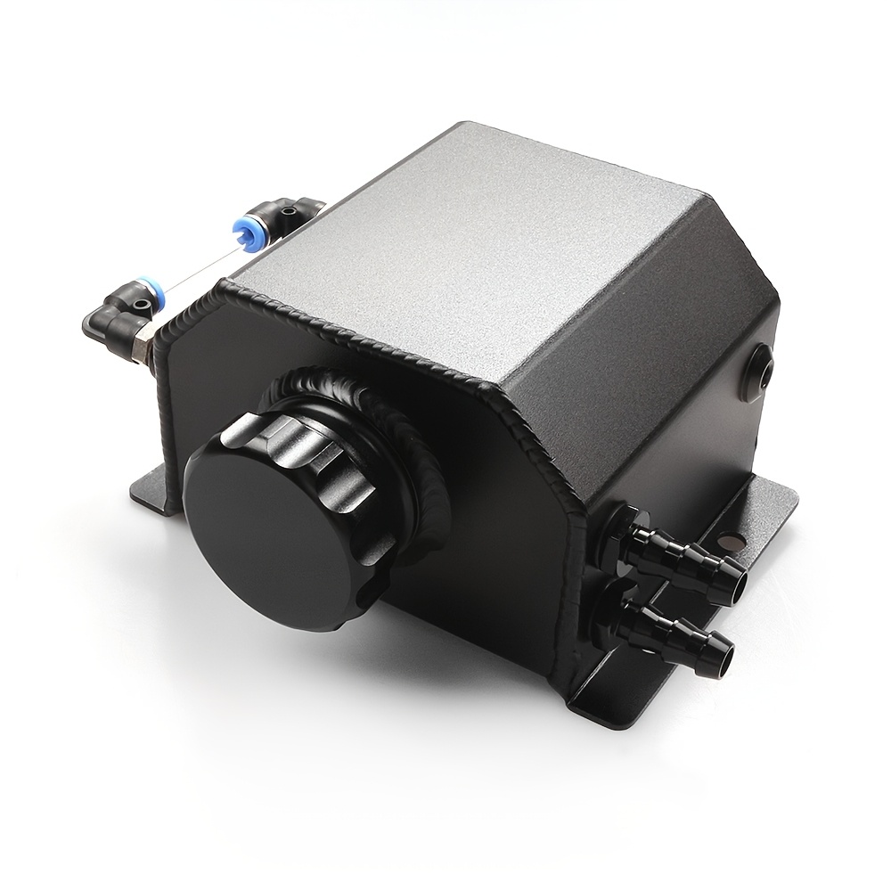 TEMU 1l/2l Black/chrome Universal Coolant Overflow Tank, Aluminum Radiator Tank, Reservoir Expansion Tank