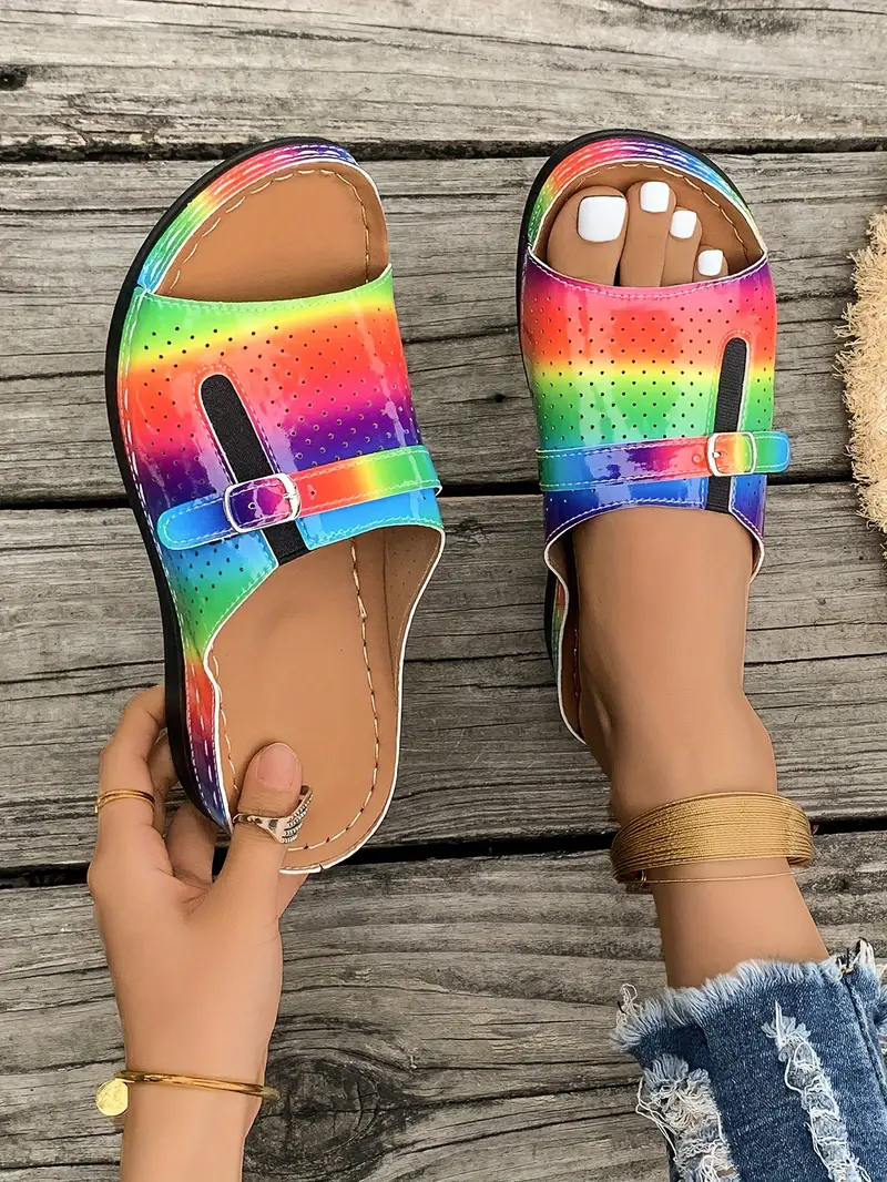 womens breathable wedge sandals fashionable slip on with open toe in white red more colors strappy heeled sandals details 1