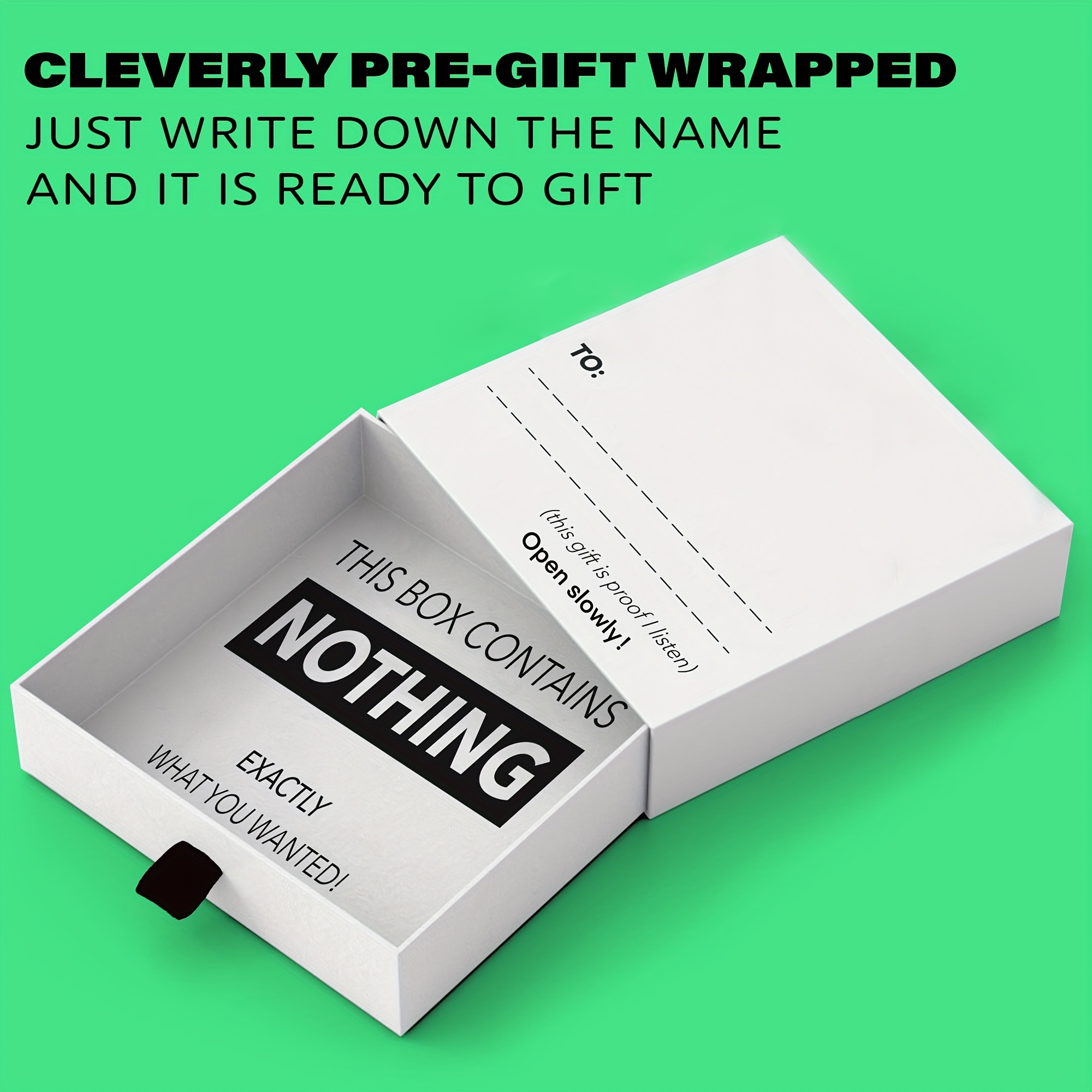 Image of 1pc Humorous "nothing" Gift Box - Prank & Joke Small Item, Ideal For Birthdays, Holidays, Parties - Perfect Funny Gag Gift For Family, , , Funny Gifts