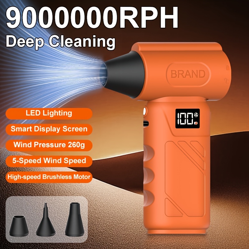 cordless 9000000rph mini turbo fan for snow leaves deep cleaning with ergonomic grip dust from car ideal portable tool for home office garage outdoor birthday gift Product details 0