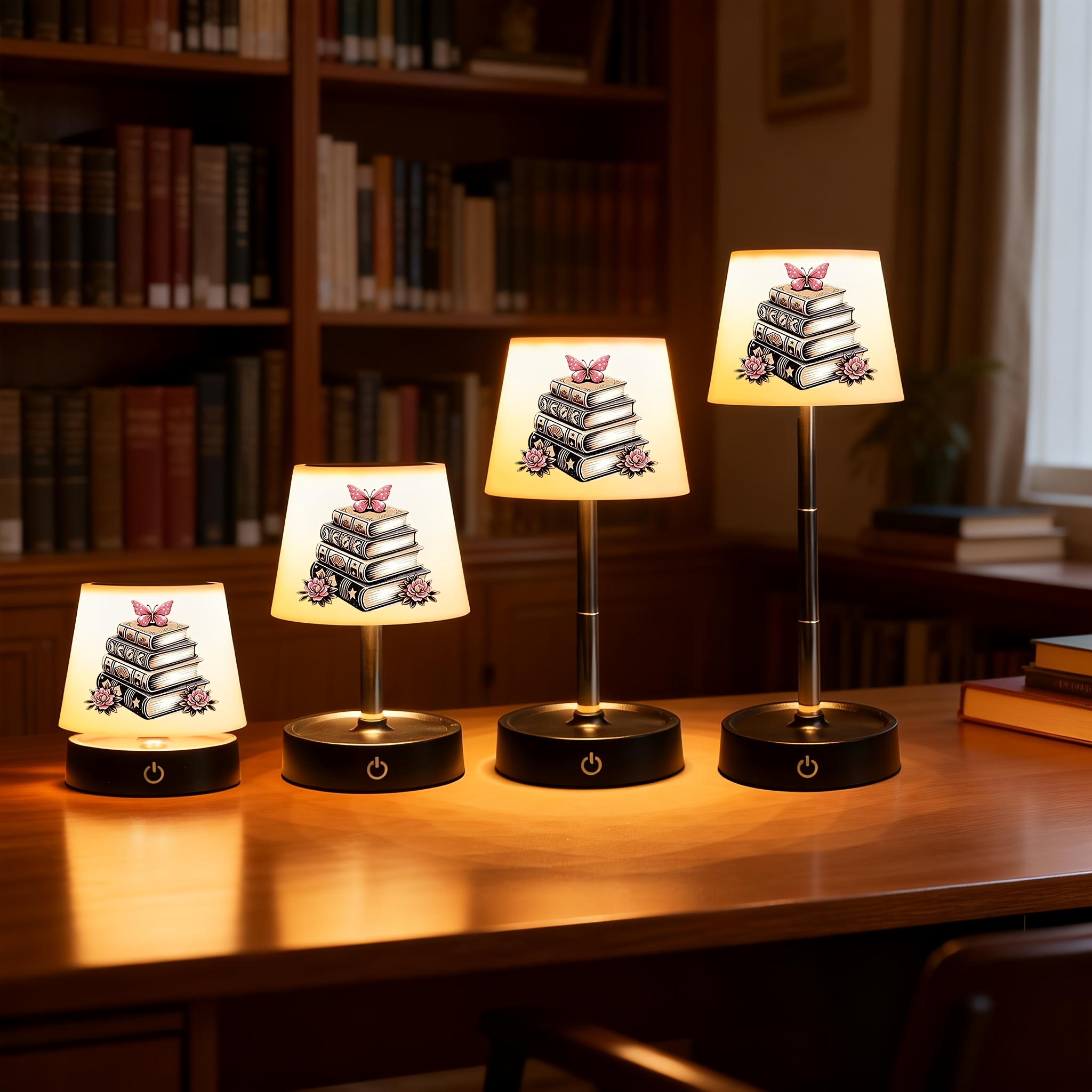 Rechargeable Table Lamp with Book Design