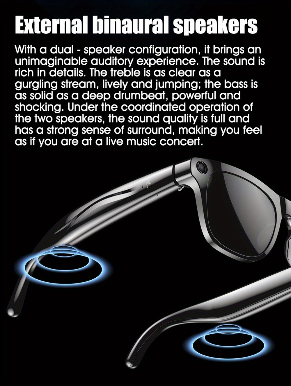 xk oen pro smart glasses with ai translation, music control, wireless, long , headphones & glasses, built-in camera for video recording, photo capture, and phone calls, usb rechargeable, wireless , abs material, magnetic charging, smart glasses for recording, video recording accessory, , durable eyewear Product details 7