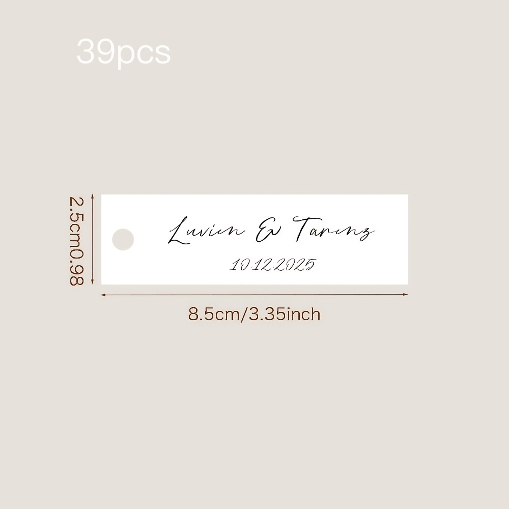 TEMU Personalized Rectangular Wedding Tags, Customizable With Images And Text, Suitable For Wedding Party Favors, Bridal Shower Gifts, And Everyday