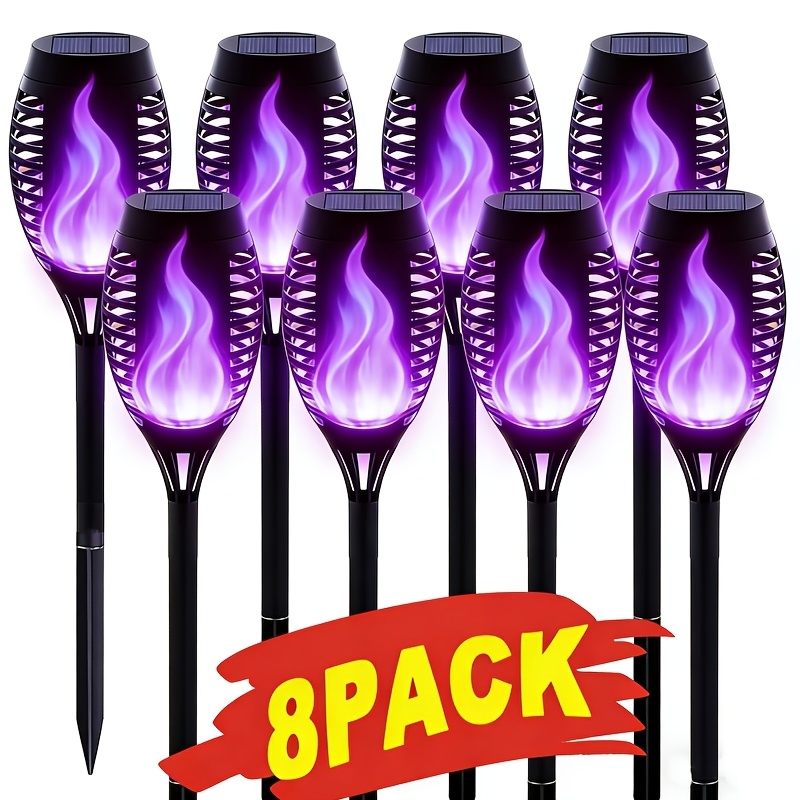 4 to 20pcs Outdoor Solar Torch Lights Warm LED Flame Effect for Yard Garden Decor IP55