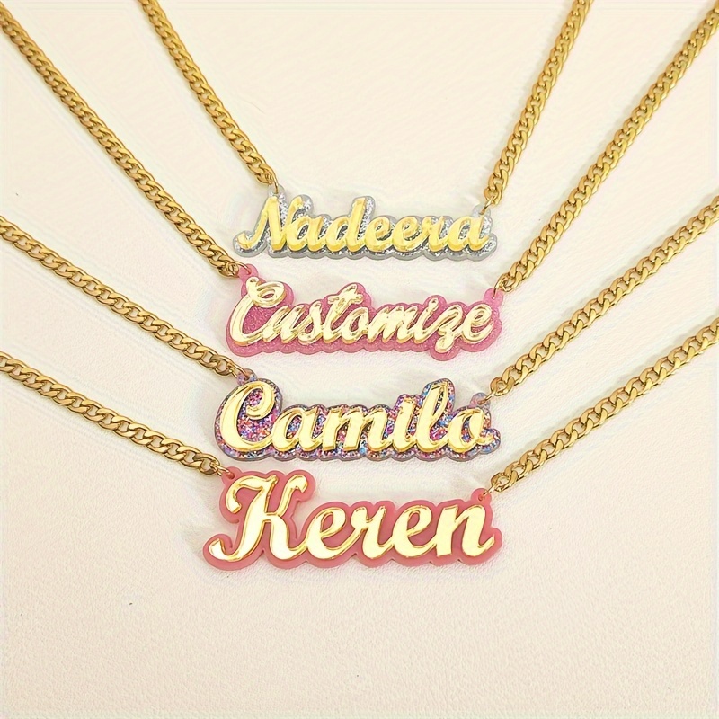 

Personalized Necklace - & -tone Nameplate, On 's Day