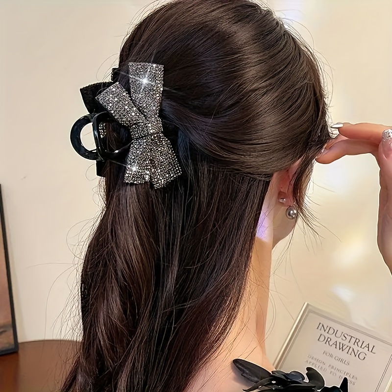 

Elegant Geometric Butterfly Hair Clip With Rhinestones, Claw Hair Accessory For Women, For Daily And Casual Wear, Suitable For Weddings, Parties, Birthdays - 1pc