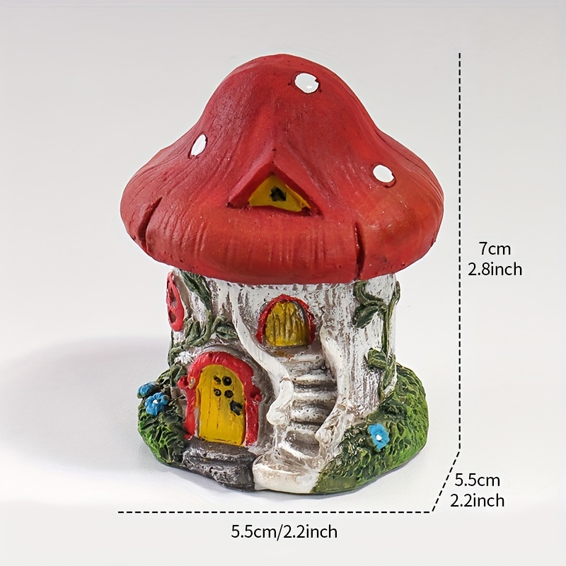 Garden Miniature Set - Resin Mushroom House, Dwarf & Bonfire Designs For Diy Yard Decor And Bonsai Landscaping, Room Decor
