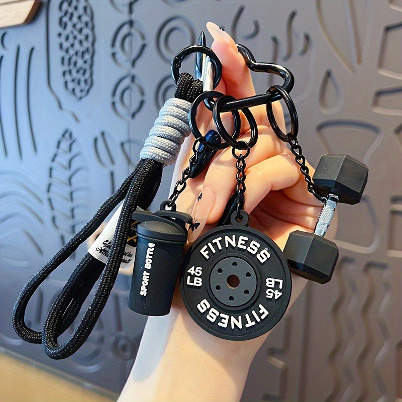 TEMU Accesorio de Llavero de Fitness - Pesas Simuladas Desmontables de Mancuernas y Kettlebells (Placas de Barra) - Colgante de Gimnasio, de