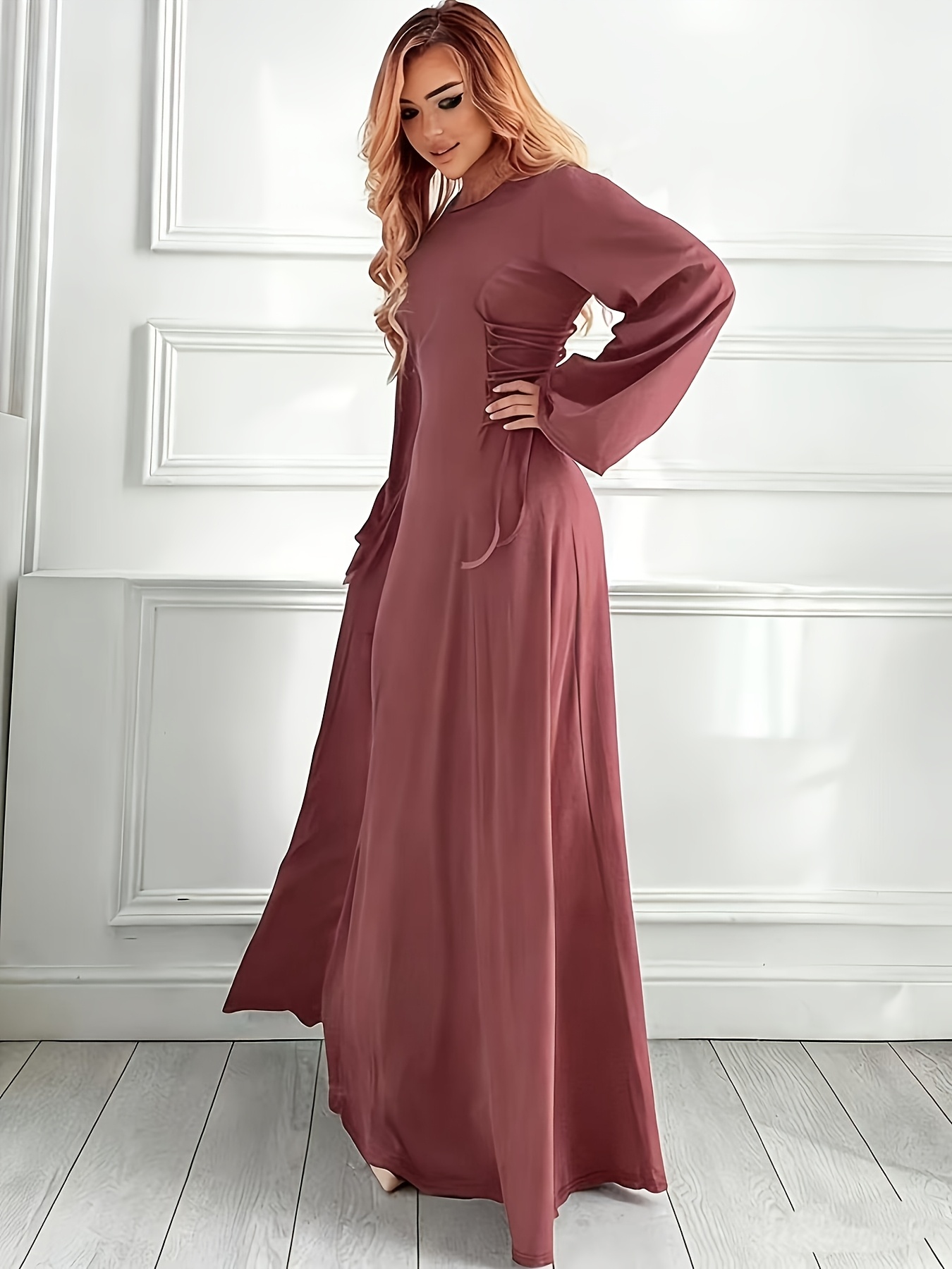 womens elegant a line dress adjustable drawstring waist non - Temu Bahrain