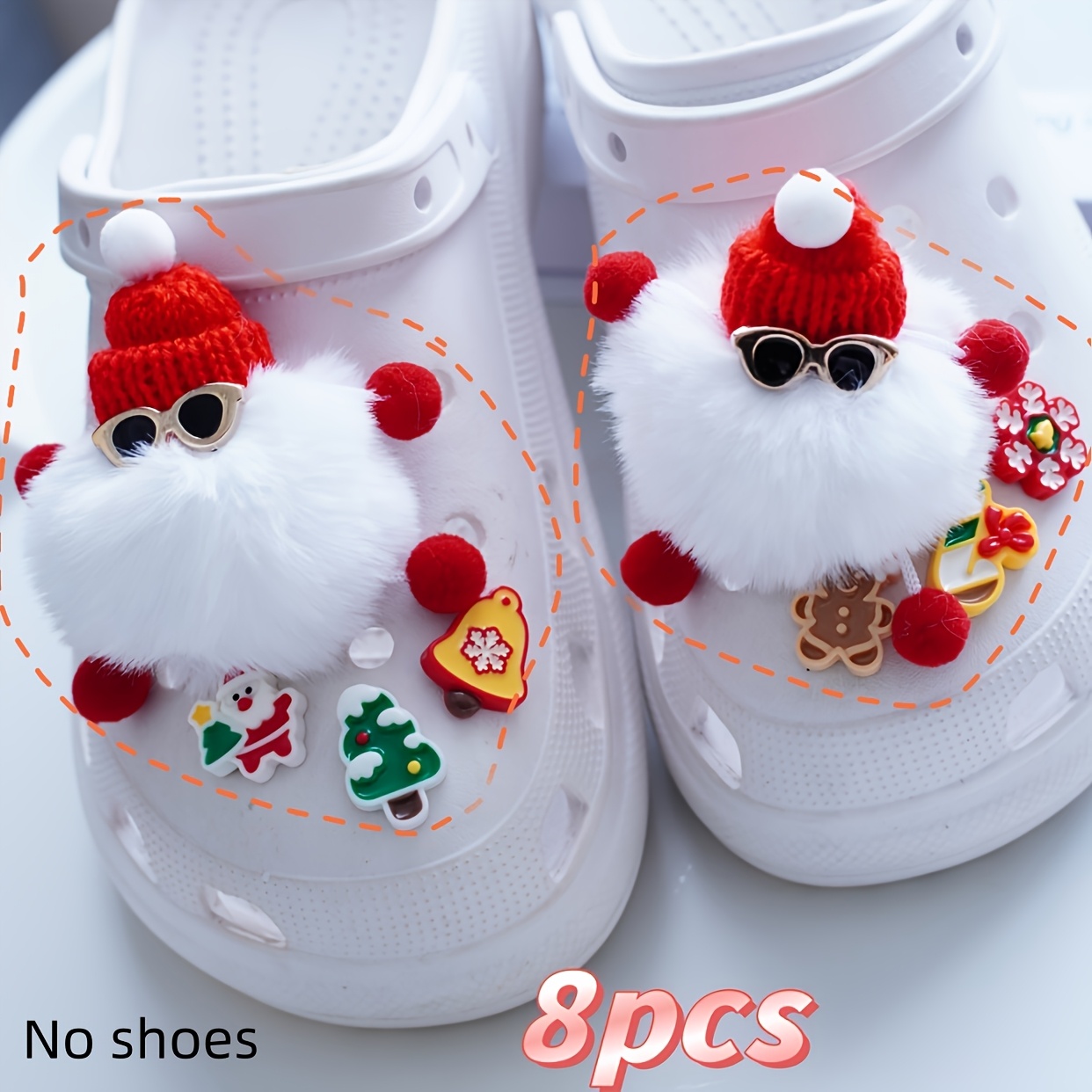 Image of 8pcs Christmas Shoe Charms, Festive Holiday Accessories For Shoes, Cute And Fun Xmas Decorations, Perfect Gift Idea