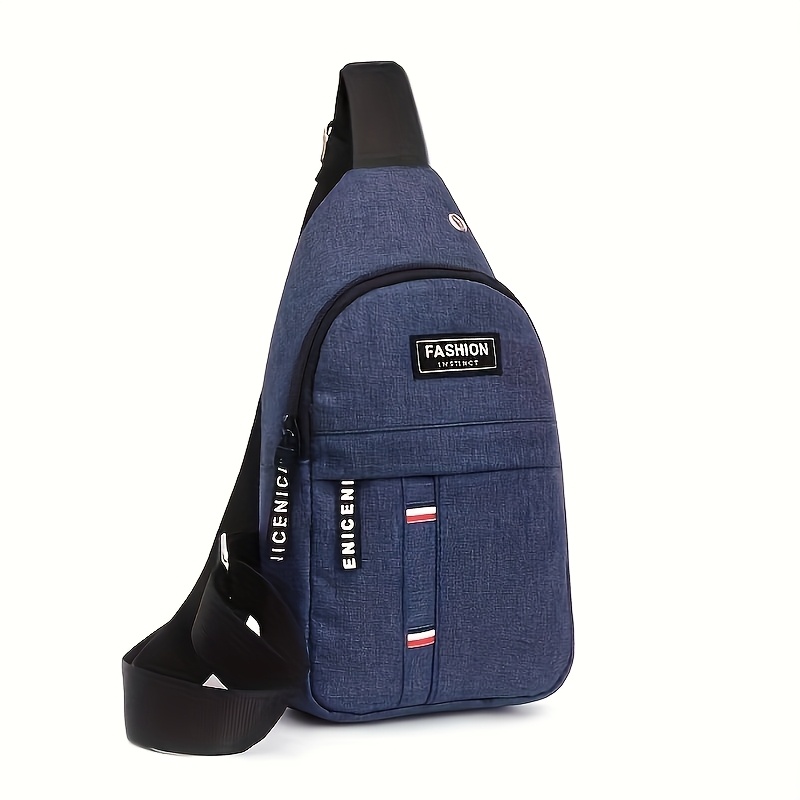 TEMU 1pc Casual Canvas Men's Chest Bag, Multi-functional Adjustable Men's Pouch | Waist Pack, Shoulder Crossbody Bag, Suitable For Daily /outdoor