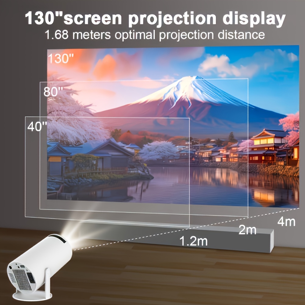 mini projetor   hd para android 11.0 720p 200ansi   em casa portátil sem fio com ângulo de   ajustável de 180 detalhes 3