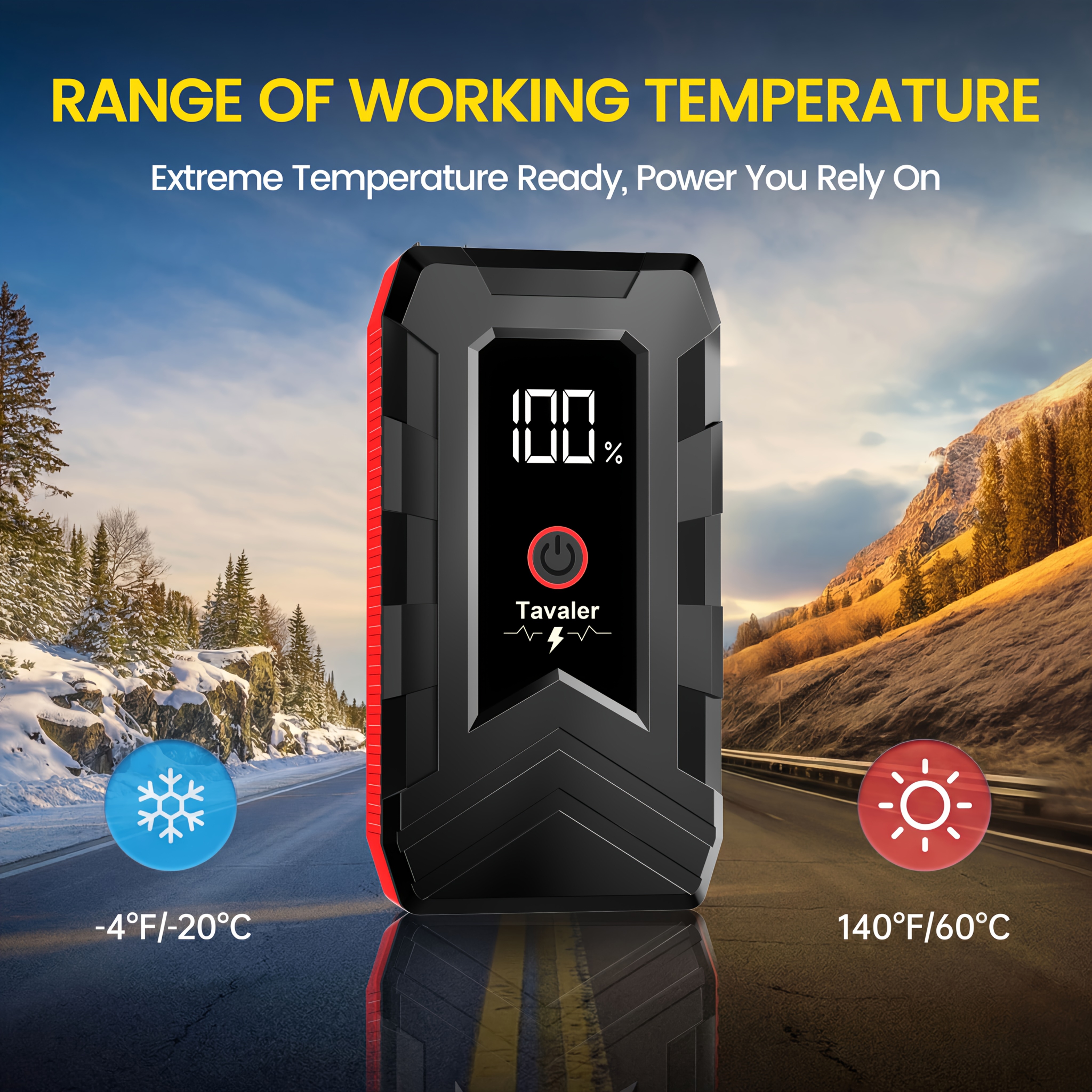 Compact 12v 6000a Car Battery Booster Jumper Box, 5.0l Gas 3.0l Compatibility, Multi-circuit Regulation, Led Emergency Light, Type-c Charging Portable Jump Starter