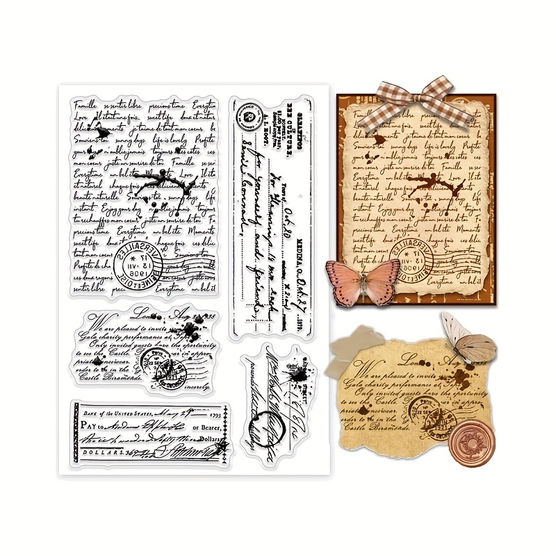 Image of 1pc Retro Transparent Stamp Seal For Handwritten Letter Text Background Card Making Paper Crafts