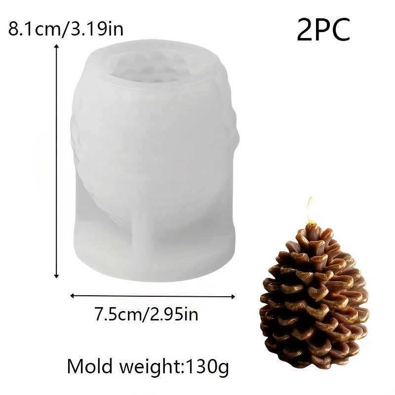 TEMU 2pcs Silicone Mold Set, Diy Holiday Candles And Handicrafts - Reusable, Easy-to-demold Design, Ideal For Halloween And Christmas Decorations,