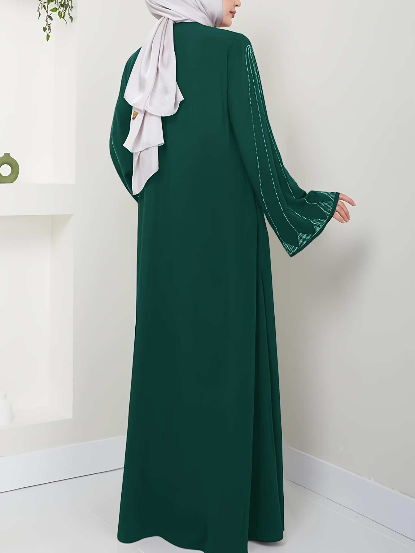 slim fit dress slacks Hilal Embroidery Drape Dress