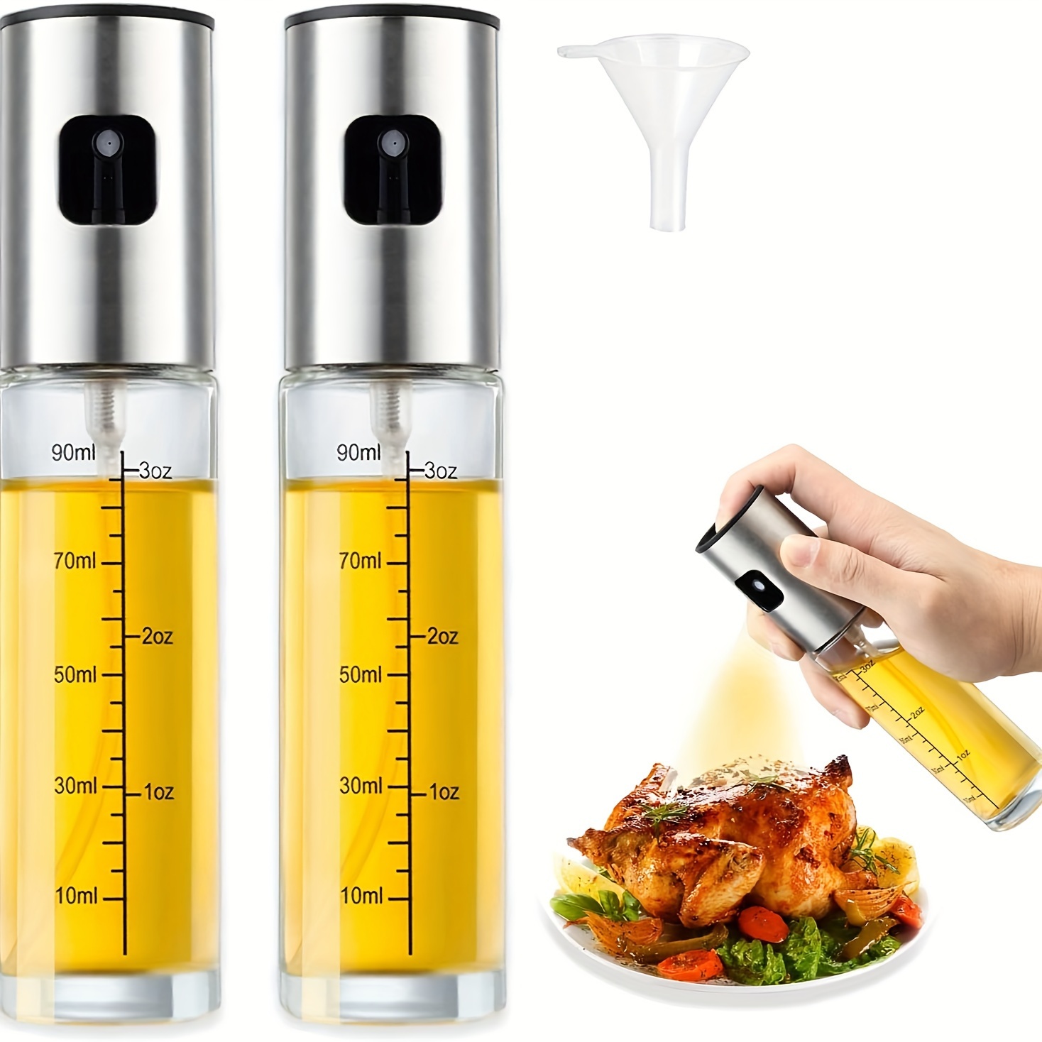 

A Set Of 2 Oil Sprayers, 2 Exquisitely Sprayers , 150ml , - , Suitable For Oil, , , , , Air , Salad, , , Frying, And