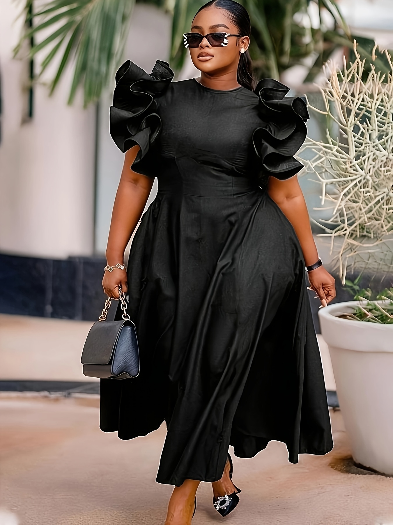 plus size black dress for women sold on Temu United States