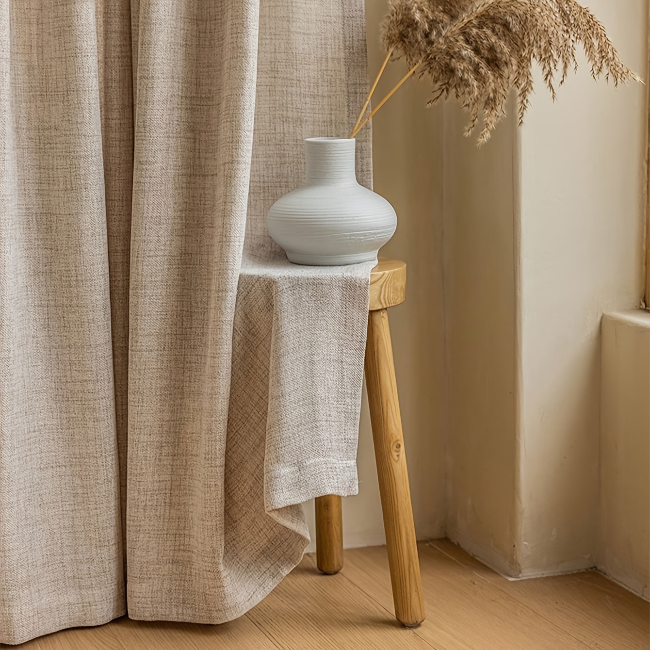 TEMU European Retro Semi-transparent Curtain, , Natural Draping, Protect Your Privacy, Suitable For Bedroom, Living Room, Kitchen And Balcony