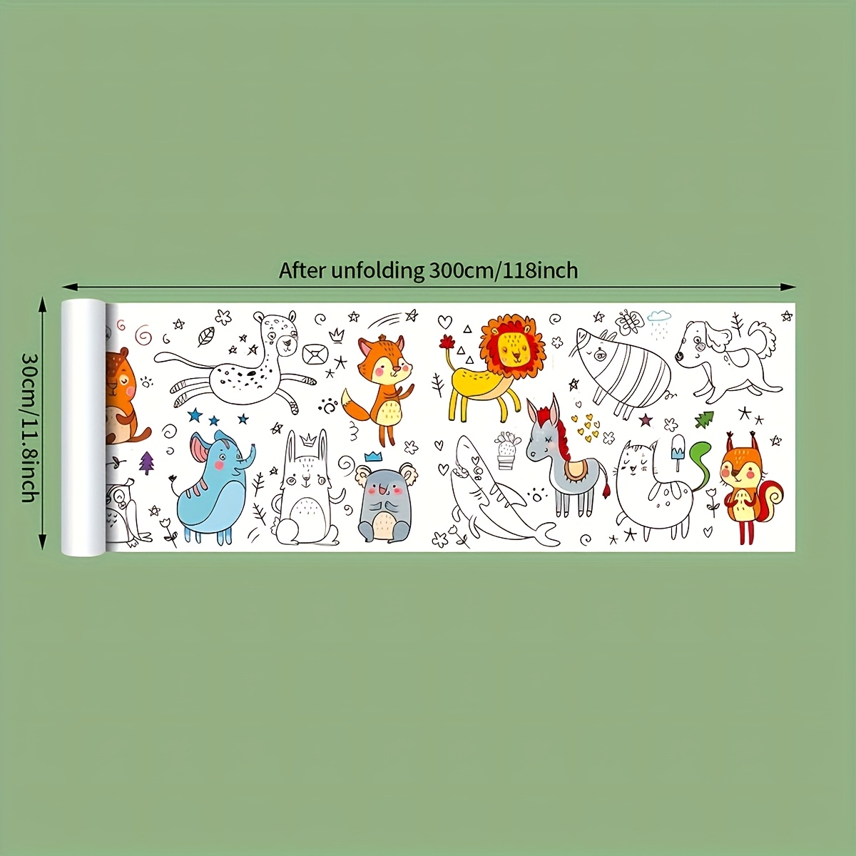 3 Years Kids Creative Doodle Roll 3 05meter Large DIY Coloring Paper