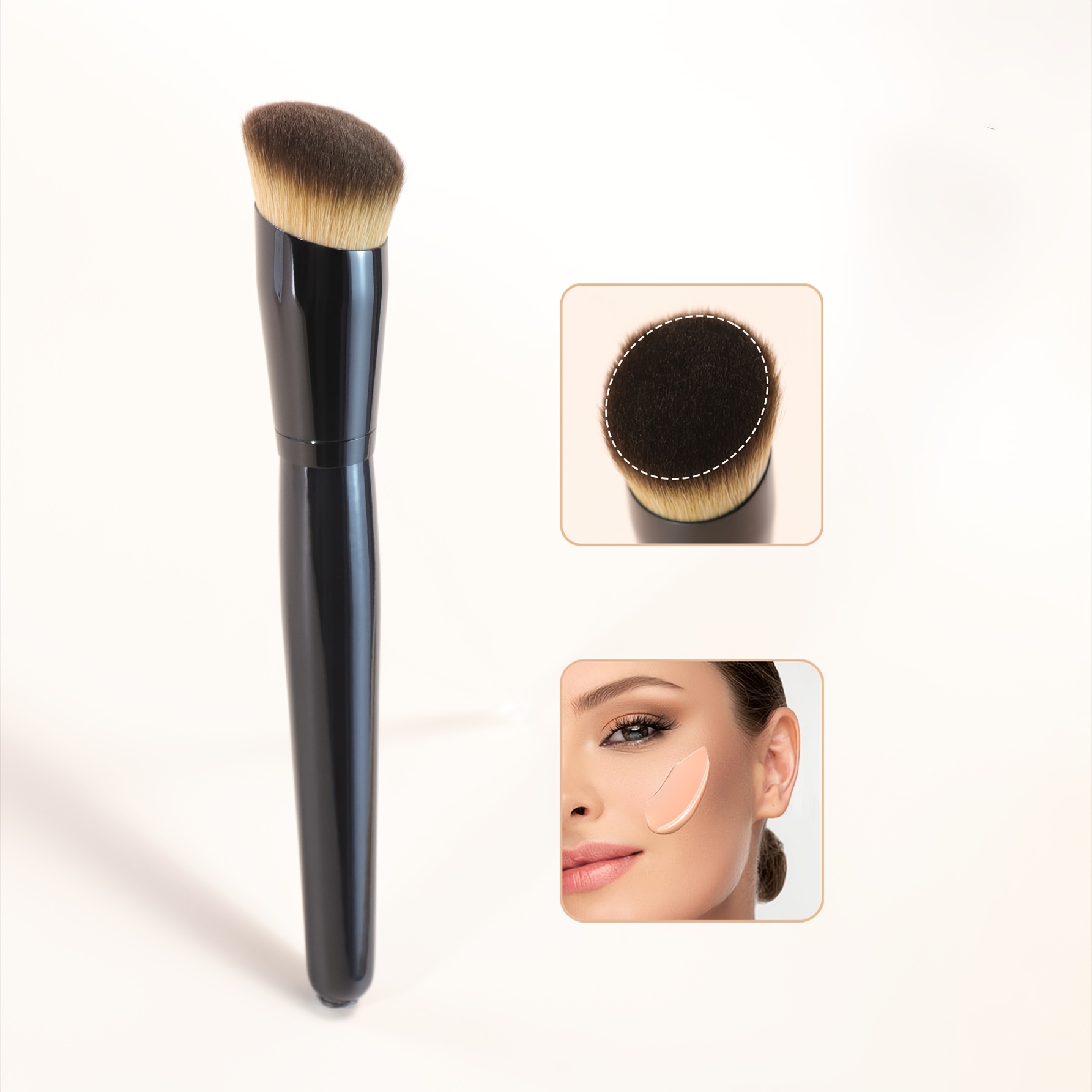 

1pc Angle Foundation Make-up Brush High Density Synthetic Makeup Brush Kabuki Brush Is Suitable For Foundation Liquid Foundation, Face Cream, Powder, Portable Travel Essential Makeup Tools