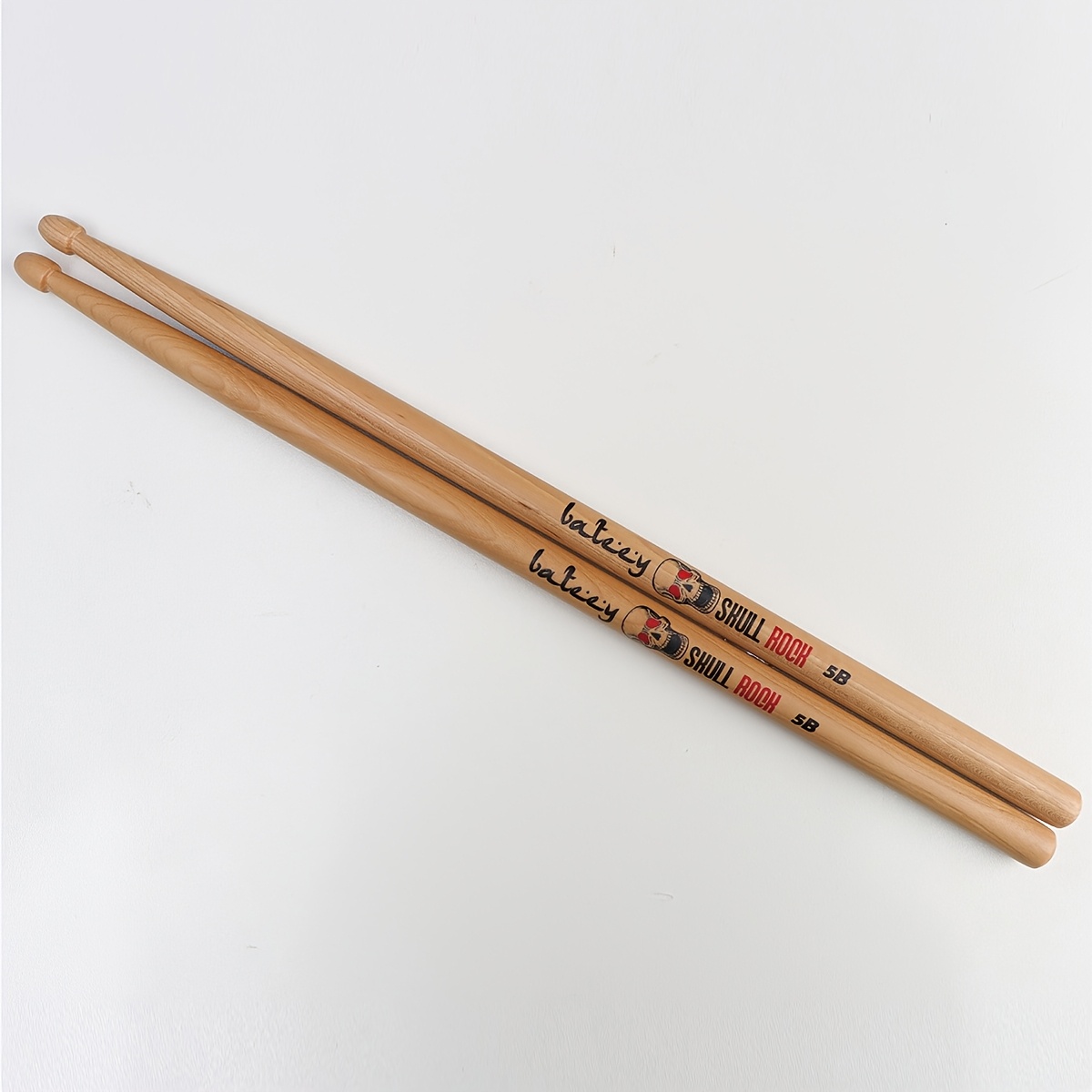 TEMU A Pair Of Bateey Brand Wood Drumsticks In A Dark Style, 5a, 5b, 7a, And 2b. High-quality Drumsticks Are Specifically Designed For Jazz, Rock