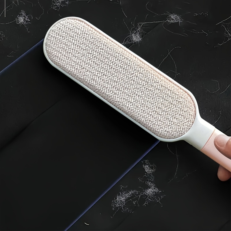 1  functional reusable dusting brush double sided pet hair remover manual static fur brush plastic no power needed with for cat hair clothes sofa furniture bedding and carpet cleaning ideal for living room bedroom indoor use details 1