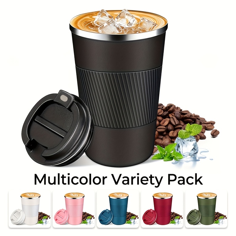 Insulated Travel Coffee Mug, Spill And Leak Proof, Portable To Stainless Steel Coffee Tumbler, Reusable Thermal Coffee Cup With Lid For Hot And Cold Drinks, Travel And Gifts