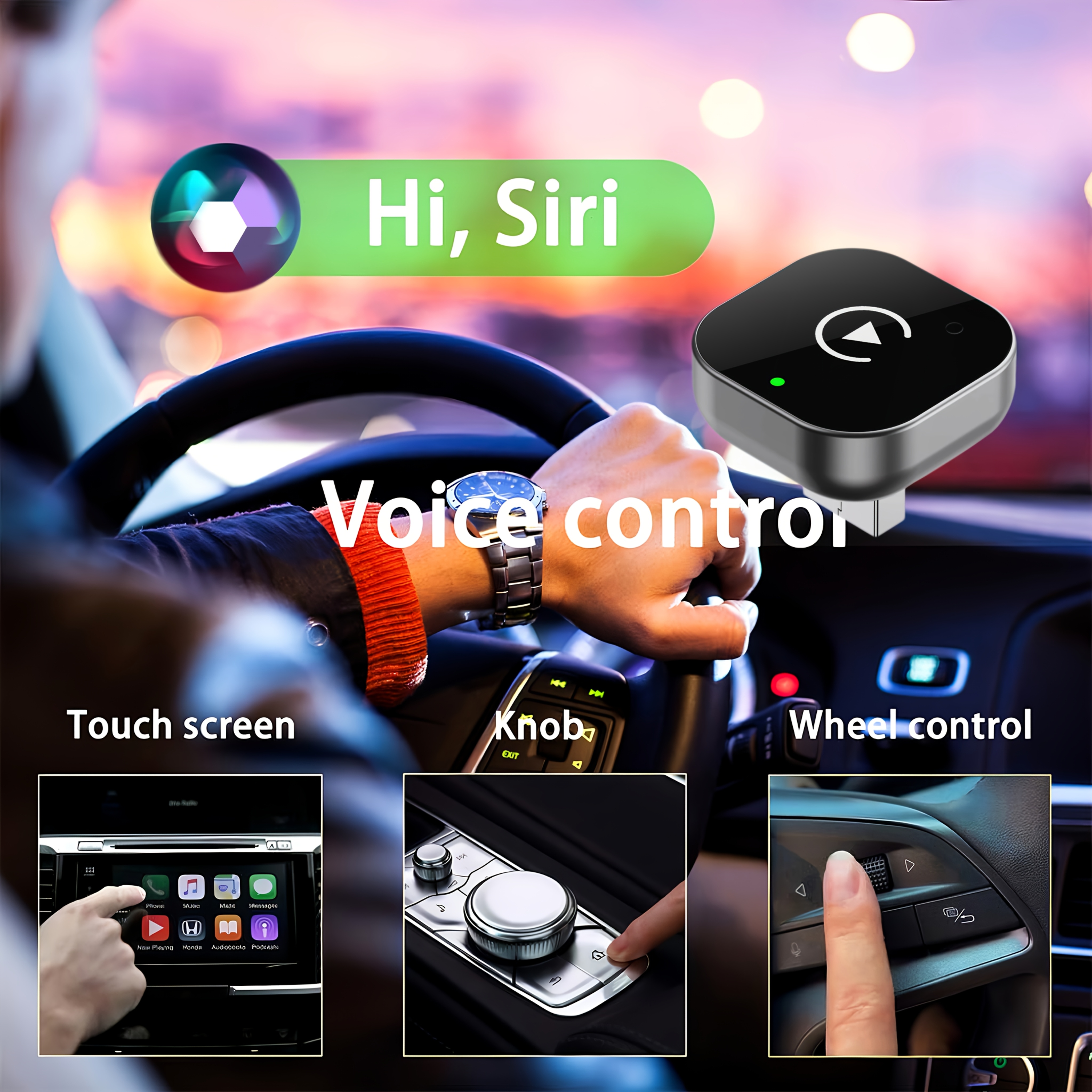 L'adaptateur Carplay sans fil amélioré pour 2025 convertit facilement Carplay filaire en sans fil, compatible avec iPhone iOS 10+ et Android Auto. Cet adaptateur Carplay sans fil compact et stable présente des électroniques modernes pour voiture.
