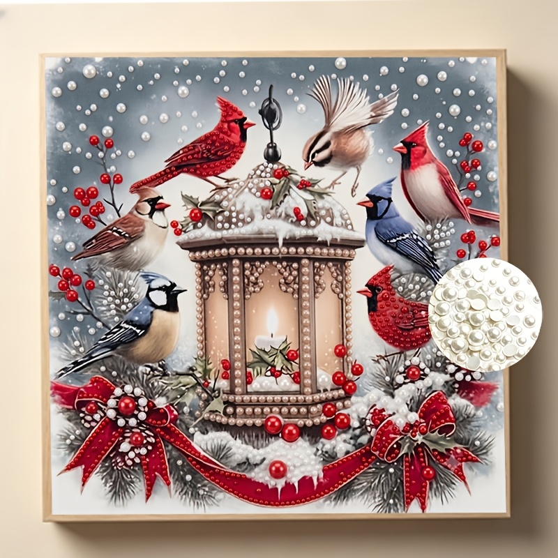 TEMU 1pc, Peinture de Diamant Perle 2D à Impression Plate, Nouvelle Peinture Décorative avec Incrustation de Perles de 7.78X9.84 Pouces, Style Cour