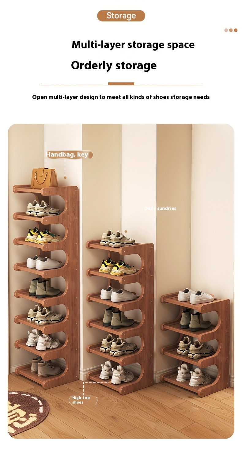 2-8 Floors of Bamboo Shoe Racks, Multifunctional Storage Racks, Narrow Space Storage Racks, Easy Bamboo Shoe Racks Suitable for Various Rooms, Room Decoration Racks, Bookcase Kitchen Racks, Holiday Gifts, Housewarming Gifts. Shoe Storage Box