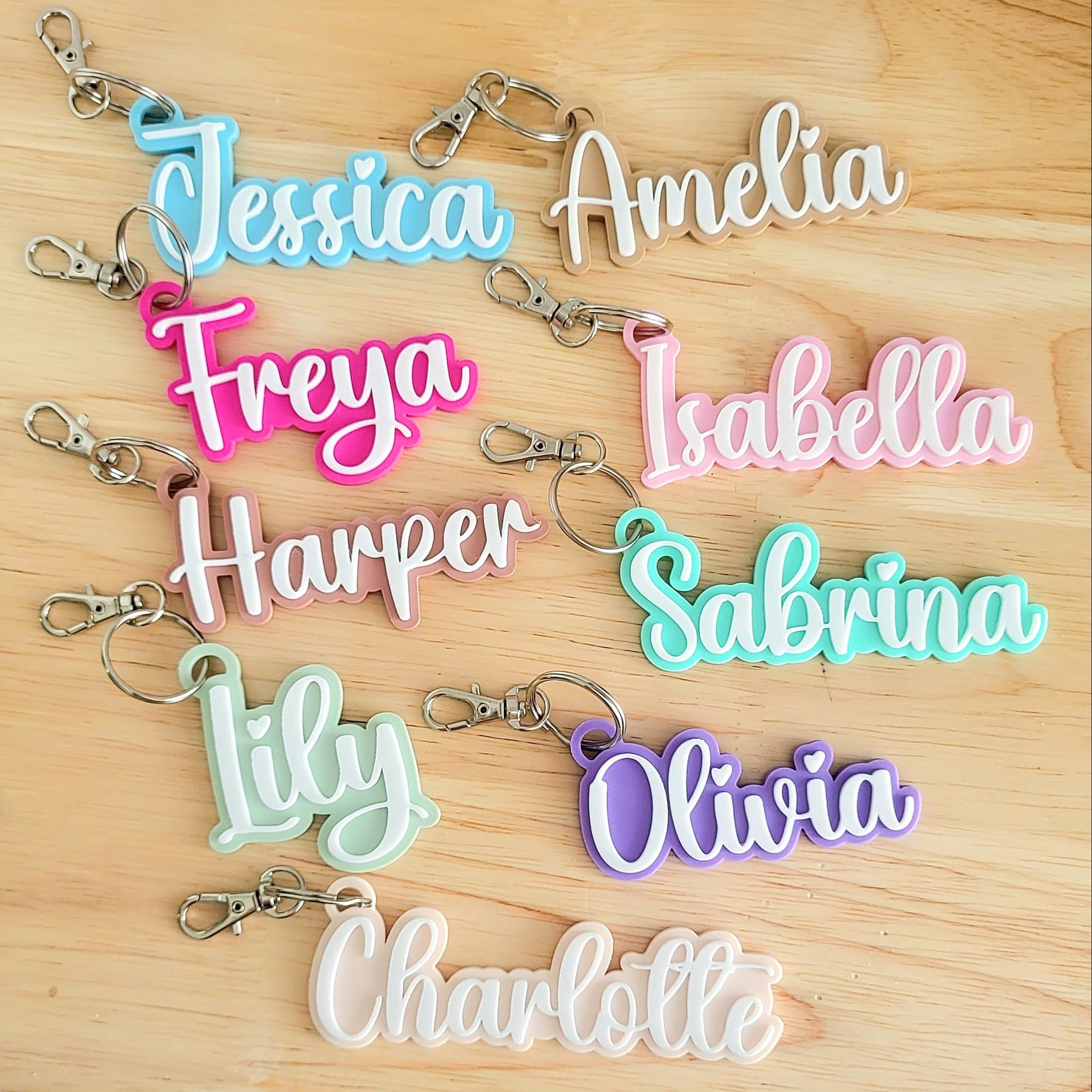 

Custom Acrylic Name Keychain - Double-layer Letter Pendant, Backpacks, Water Bottles & Luggage - Chic Personalized Gift For Women, Best For Christmas