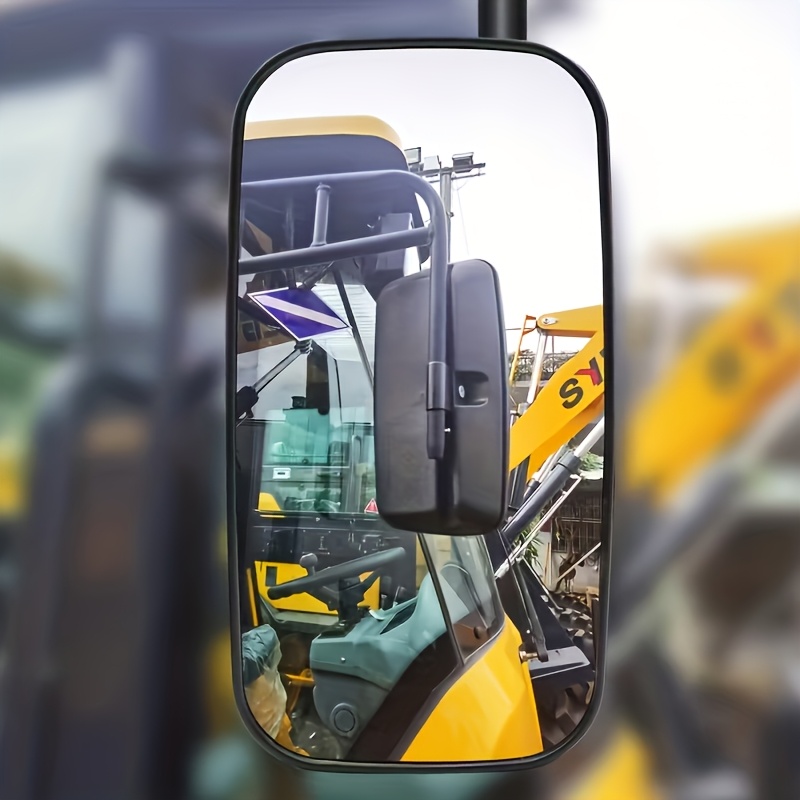 TEMU 12-inch Universal Truck Rearview Mirror | Glass Aspherical Lens, Front Mount, Rectangular Shape, Suitable For Tractors And