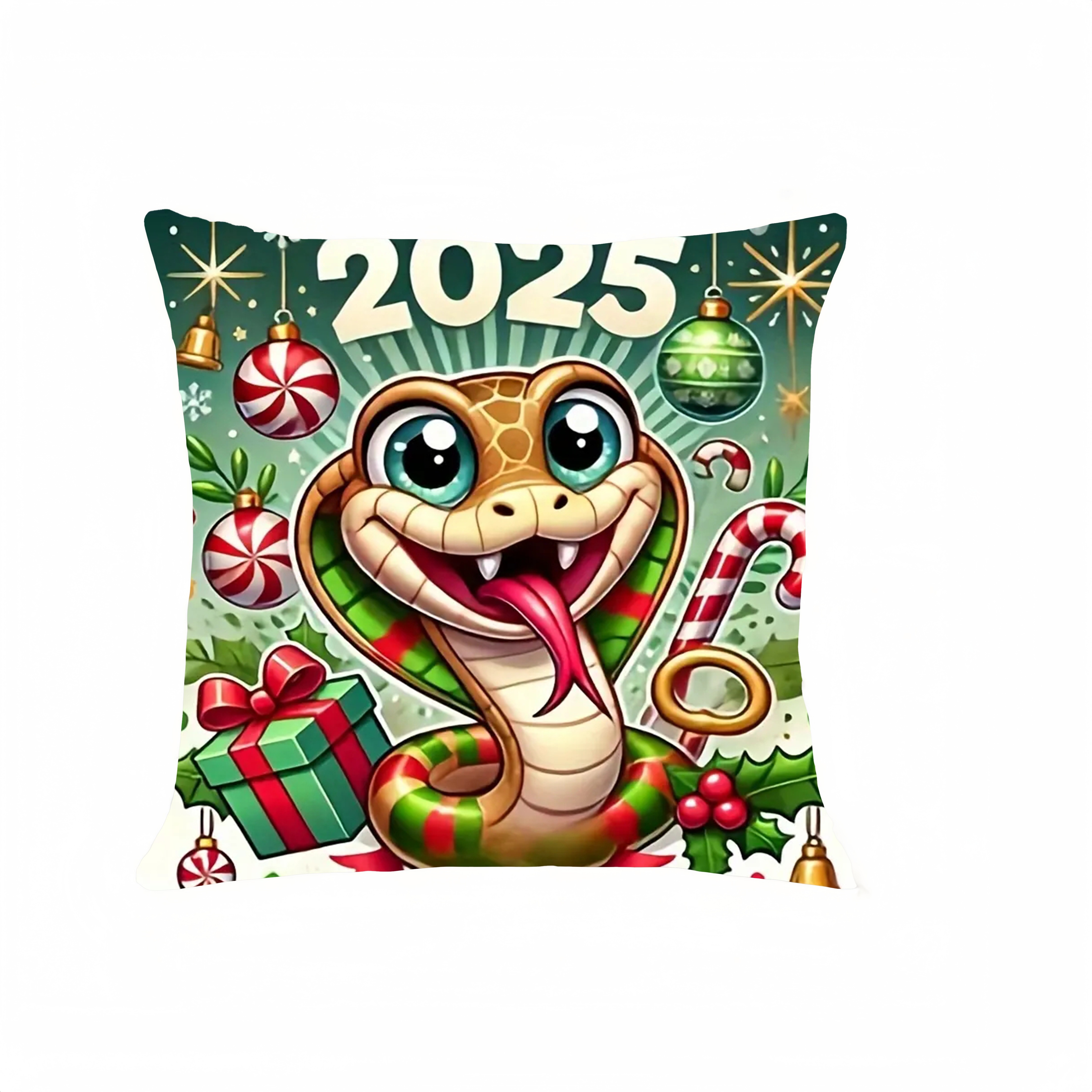 

1pc 2025 Chinese Snake Cushion , , , , Washable, Pillowcase For Bedroom, Sofa Decor, Multiple ,