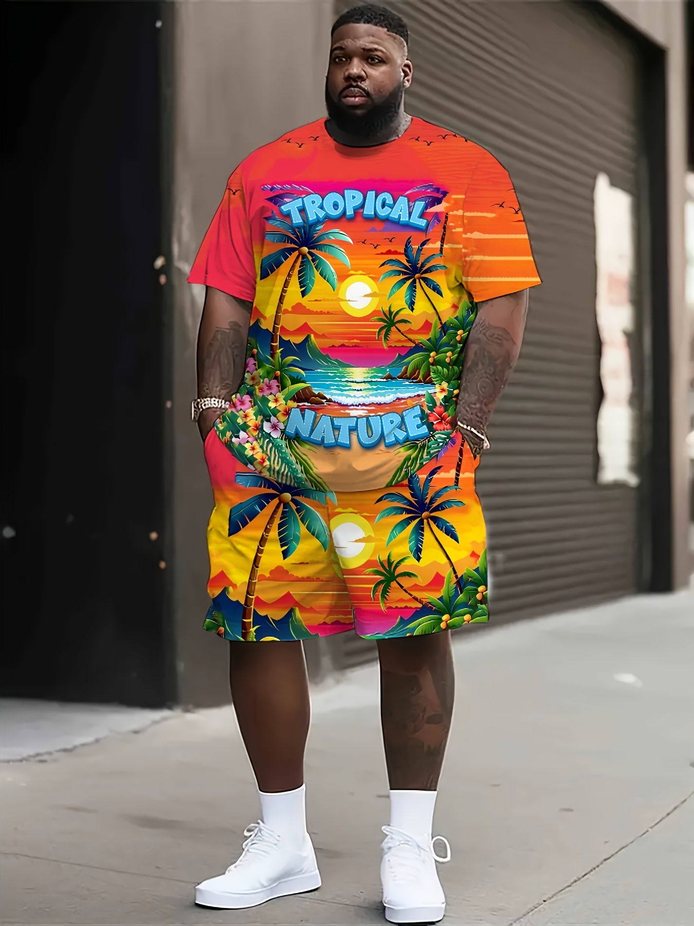 set spiaggia stampa hawaiana e moda Temu Italy