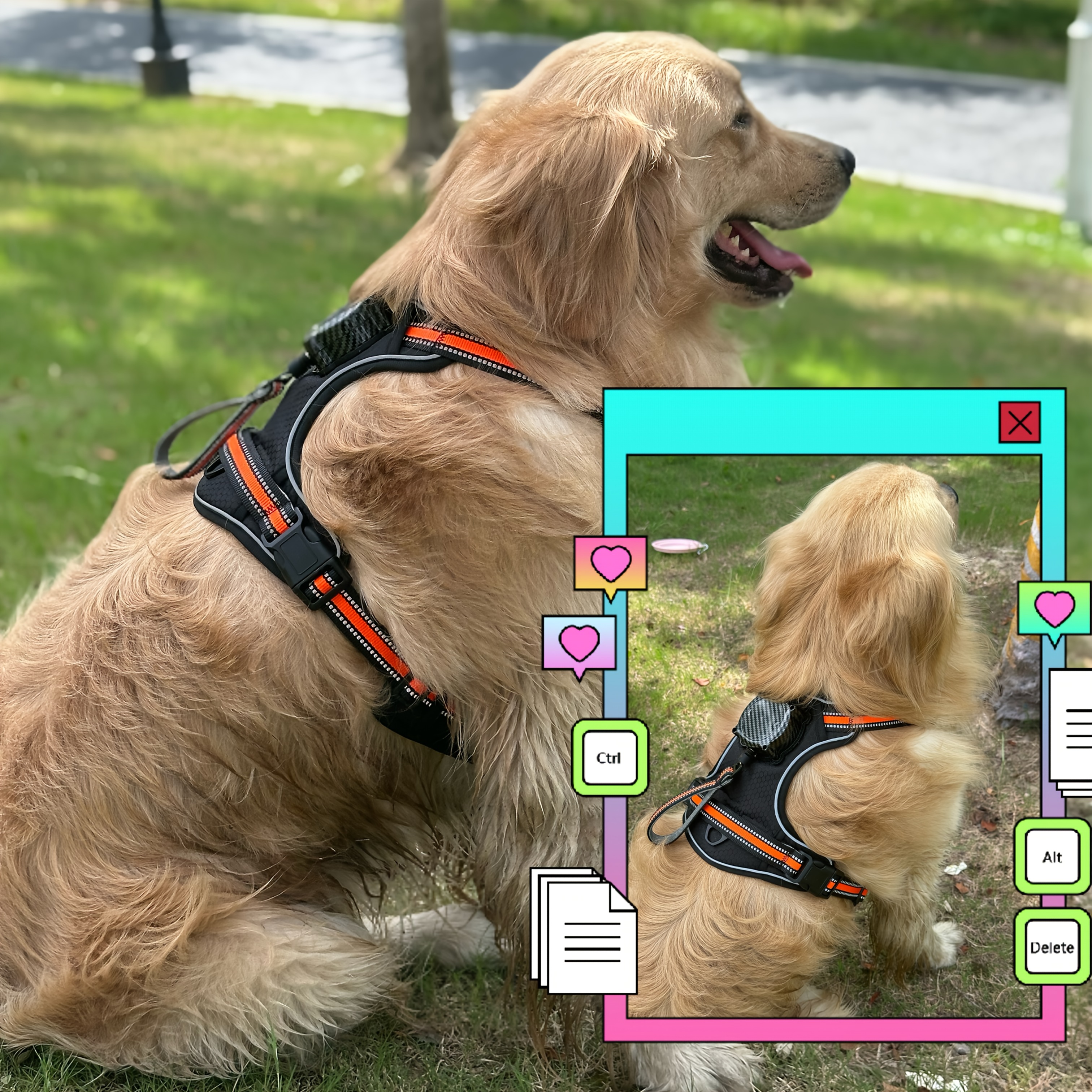 All-in-One Dog Harness, Collar, and Leash Set