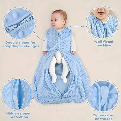 1pc of gift and robe for children a solid color sleeveless lined suitable for for babies aged 0 to 24 months warm and anti a for home and travel and an ideal gift for christmas