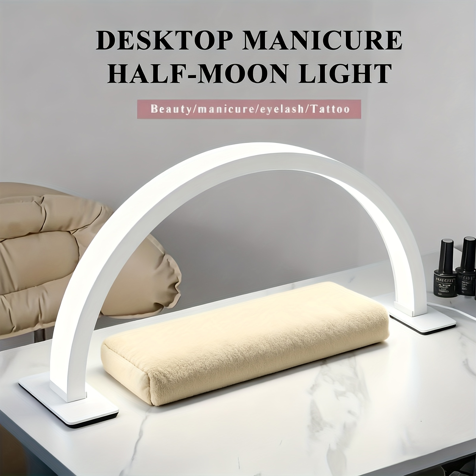 1 pack led nail lamp led eyelash lamp half moon lamp facial   moon lamp beautician technology lamp for gel polish   tattoo ideal for salon   white Product details 10