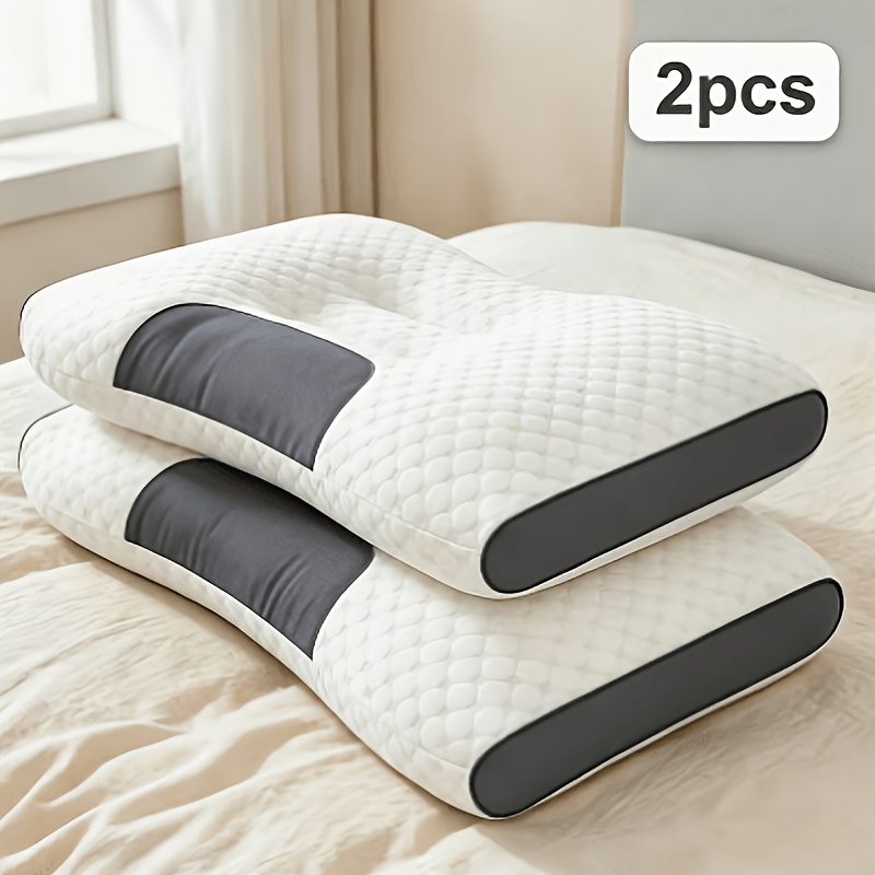 TEMU 2-pack Neck Pillows, High-quality Bed Pillow For Neck And Shoulders, Low Profile Core For Side Back Stomach Sleepers, All Positions