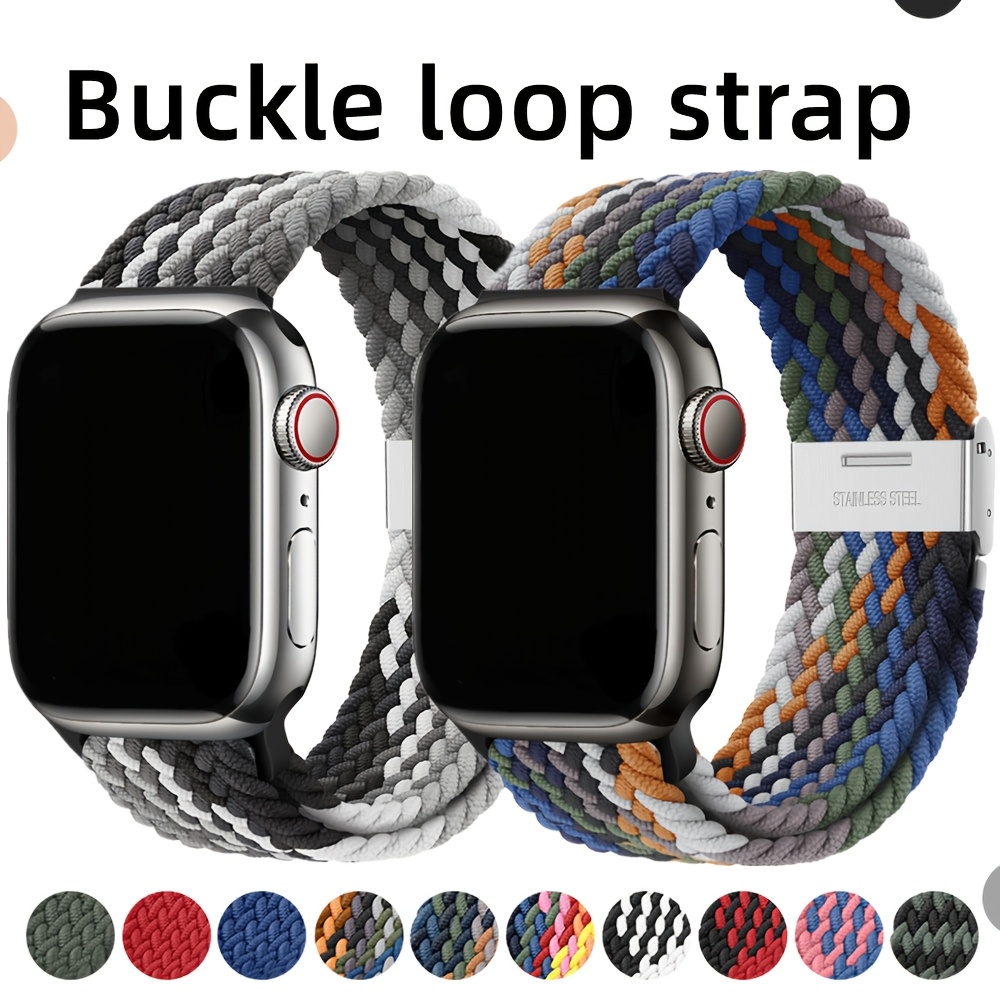 

Adjustable Nylon Braided Loop Strap For Apple Watch - Waterproof, Sport Wristband With Snap Closure, Fits -9 & Ultra/, Multiple Colors , Casual Watch Band|modern Watch Accessory|woven Texture