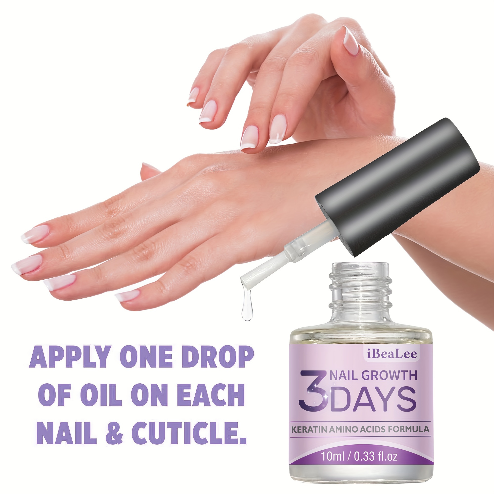 3 Days Keratin Amino Acid Nail Growth Oil, Nail Strengthener And
